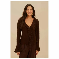 Gilet Volants Tricots | Marron