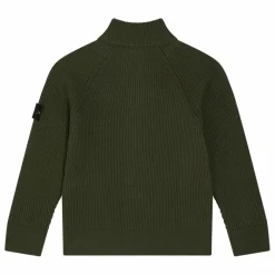 Gilet Zippé Logo Laine | Vert kaki