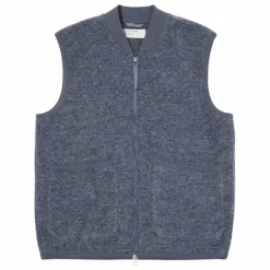 Gilet Zippé Sans Manches | Bleu Acier