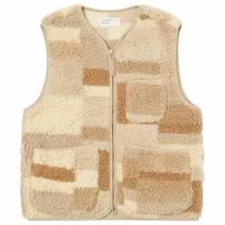 Gilet Zippé Sans Manches Patchwork | Sable