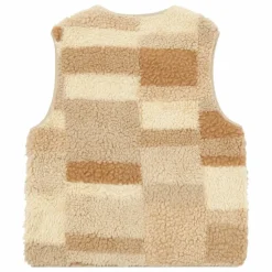 Gilet Zippé Sans Manches Patchwork | Sable