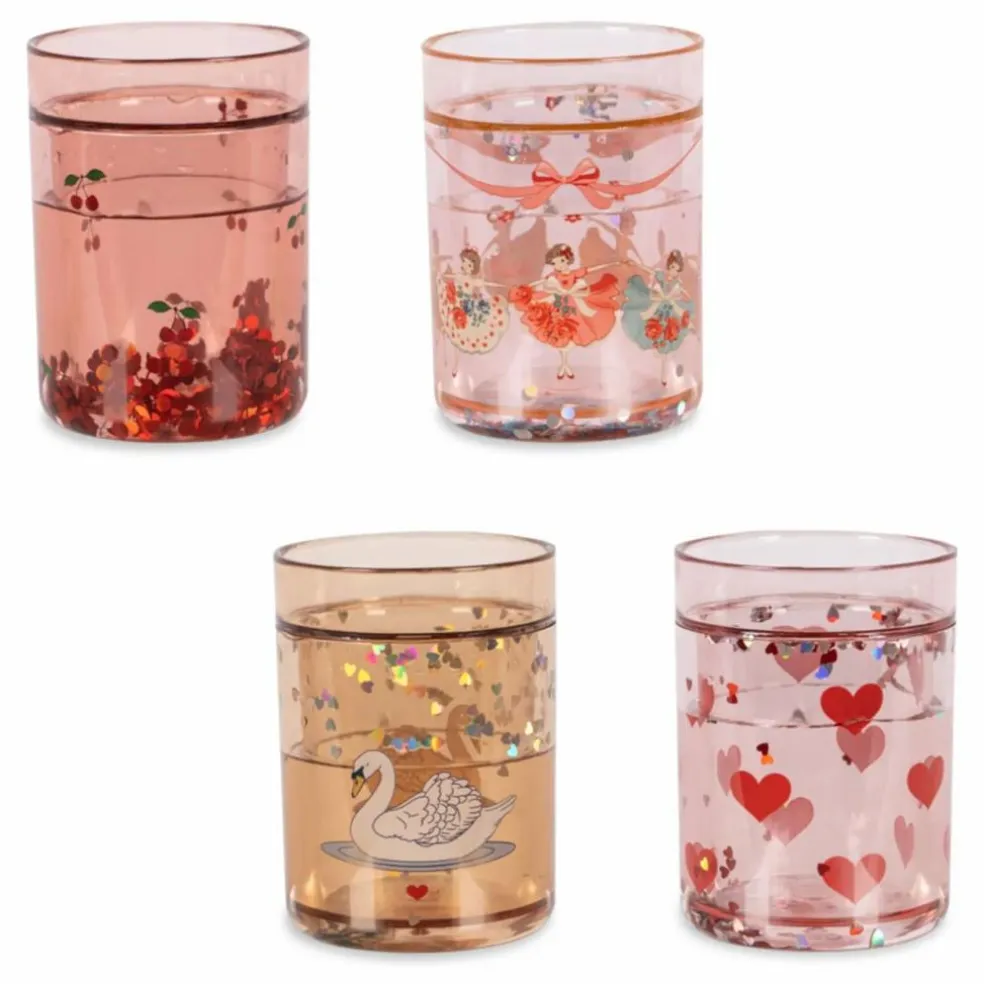 Gobelets glitter - Set de 4 | Rose