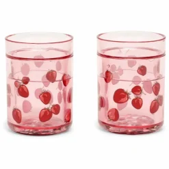 Gobelets glitter Fragola - Set de 2 | Rouge