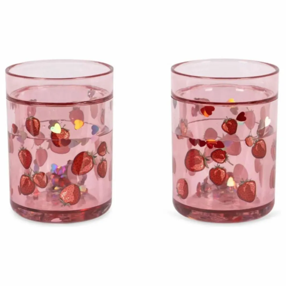 Gobelets glitter Fragola - Set de 2 | Rouge