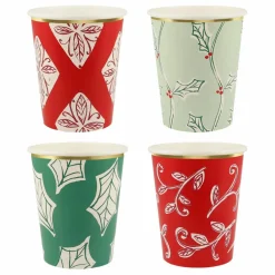 Gobelets Noël motifs Block Print - set de 8