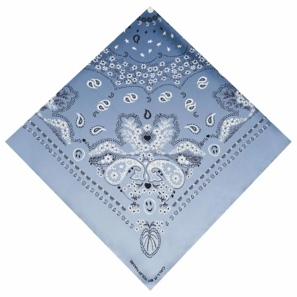 Grand Bandana Bicolore Soie | Bleu
