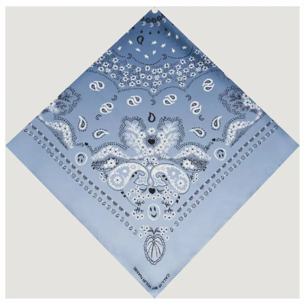 Grand Bandana Bicolore Soie | Bleu