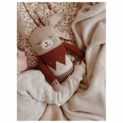Grand doudou lapin pull jacquard | Sienne