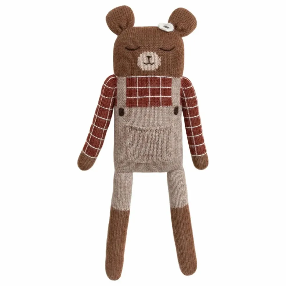 Grand doudou Ourson salopette | Sienne