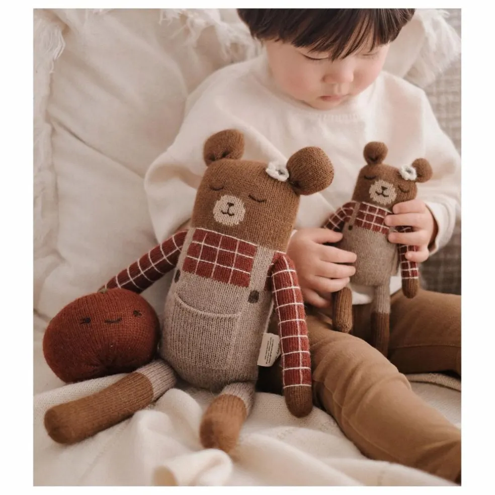Grand doudou Ourson salopette | Sienne