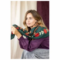 Grand foulard Latika | Vert forêt