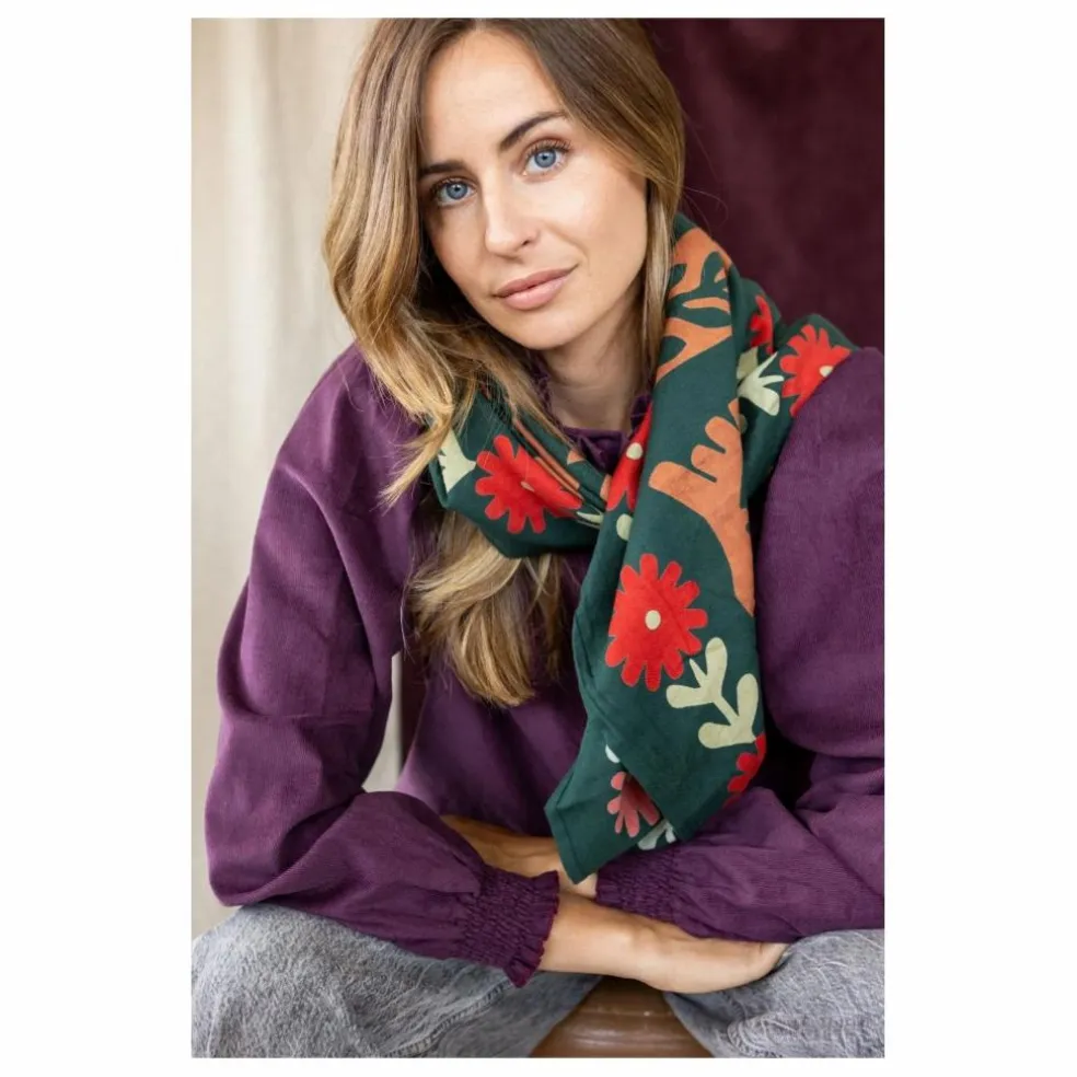 Grand foulard Latika | Vert forêt