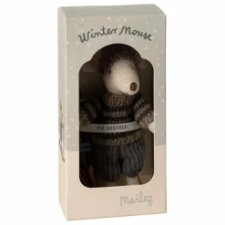 Grand Frère souris et ses skis | Gris