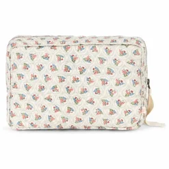 Grande trousse de toilette en coton bio Verone Blues | Blanc