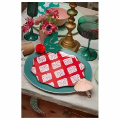 Grandes assiettes Noël motifs Block Print - set de 8