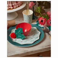 Grandes assiettes Noël motifs Block Print - set de 8