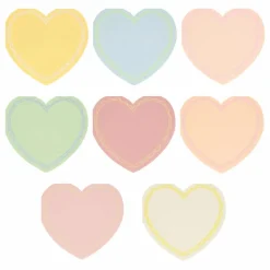 Grandes serviettes coeur pastel - Set de 16 | Pastel