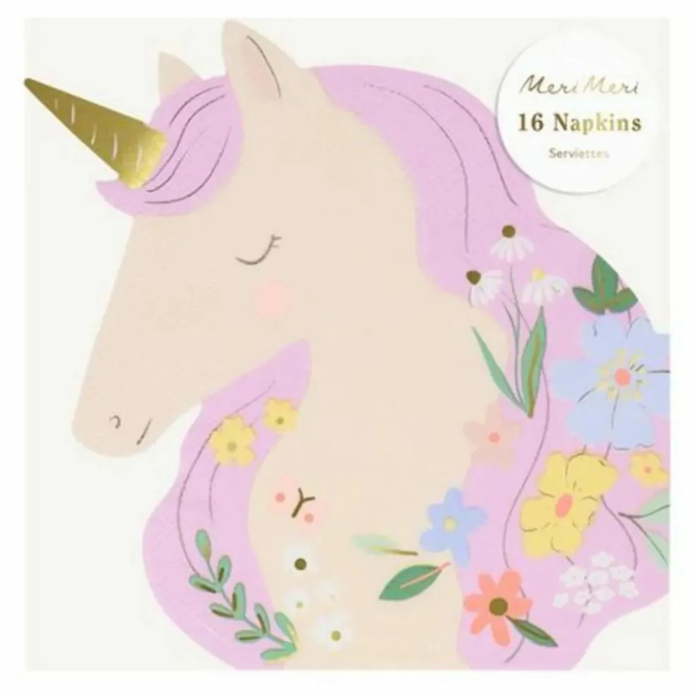 Grandes serviettes en papier Meadow Licornes - Set de 16