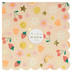 Grandes serviettes Happy Icons - set de 16