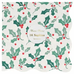Grandes serviettes Houx - set de 16