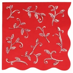 Grandes serviettes Noël motifs Block Print - set de 16