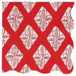 Grandes serviettes Noël motifs Block Print - set de 16