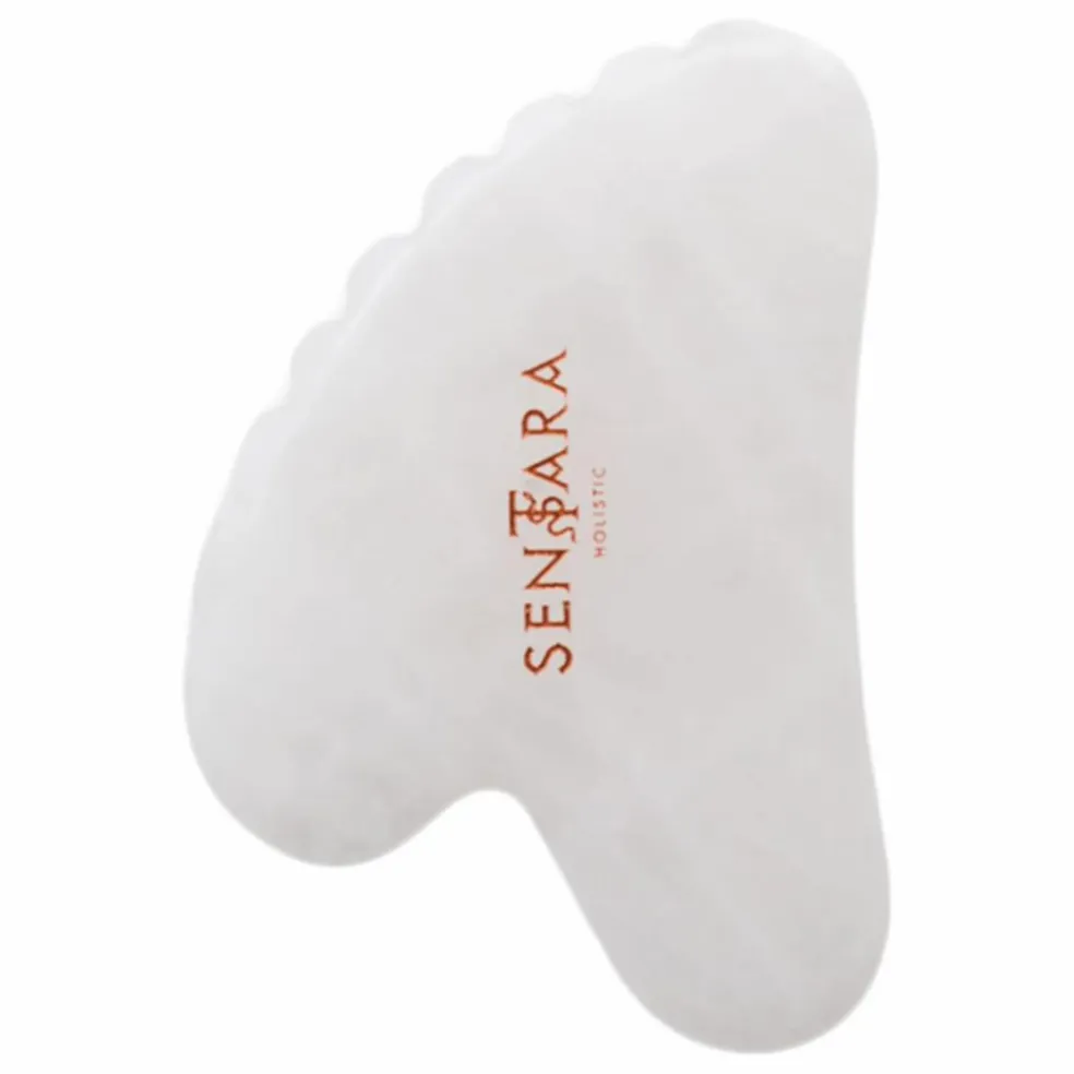Gua Sha Cœur à dents Jade Blanc