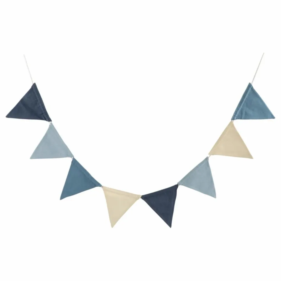 Guirlande décorative fanions | Bleu