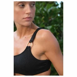 Haut de Maillot Asymétrique Typha Zébré | Noir