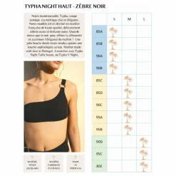 Haut de Maillot Asymétrique Typha Zébré | Noir