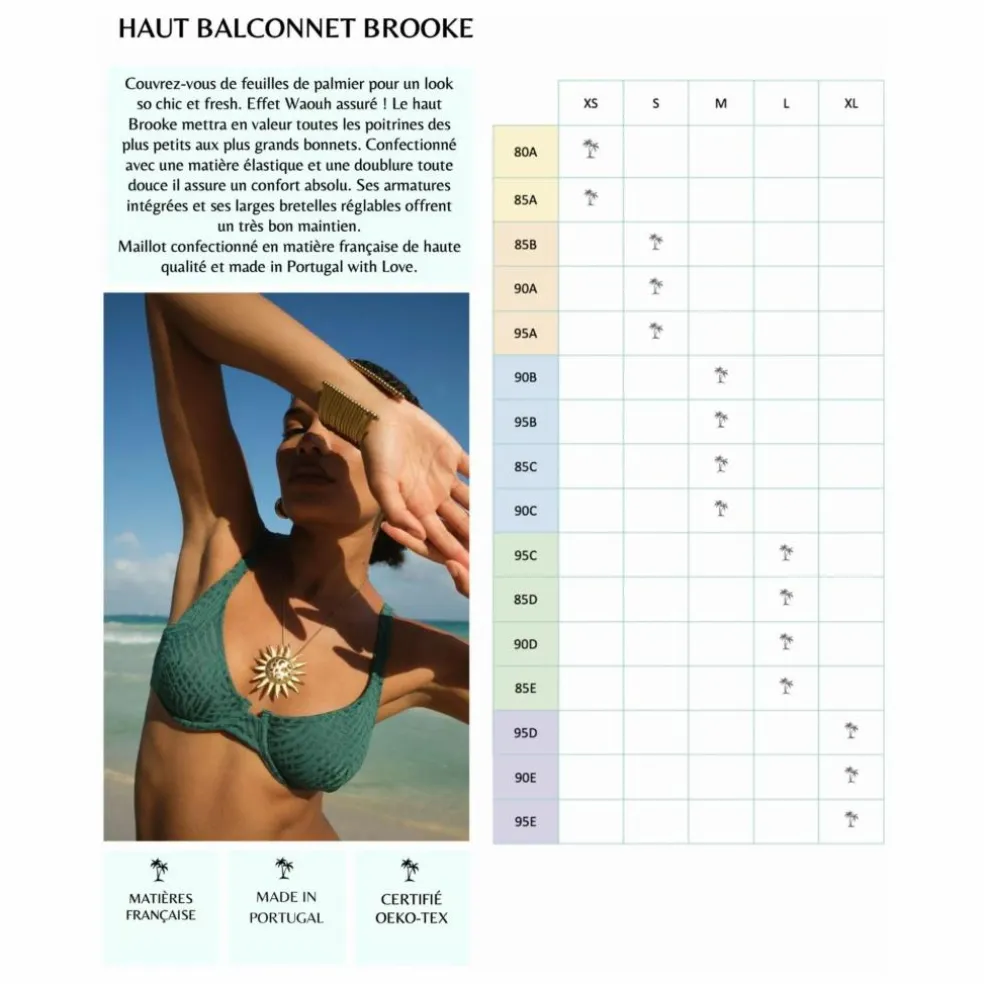 Haut de Maillot Brooke Palm | Vert forêt