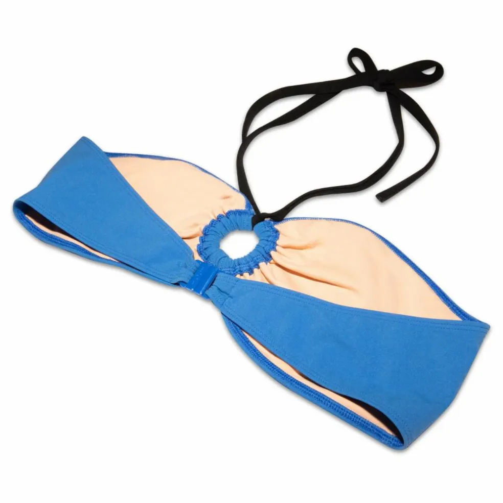 Haut de Maillot de Bain Bandeau Bicolore | Bleu roi