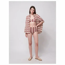 Haut de Maillot Géométrique Fibres Recyclées - Collection Femme | Marron