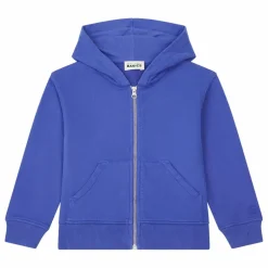Hoodie Garçon Zippé Coton Bio | Bleu indigo