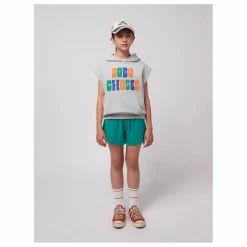 Hoodie Sans Manches Coton Bio | Gris chiné