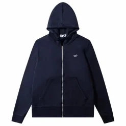 Hoodie Zippé Duck Patch Coton Bio | Bleu marine