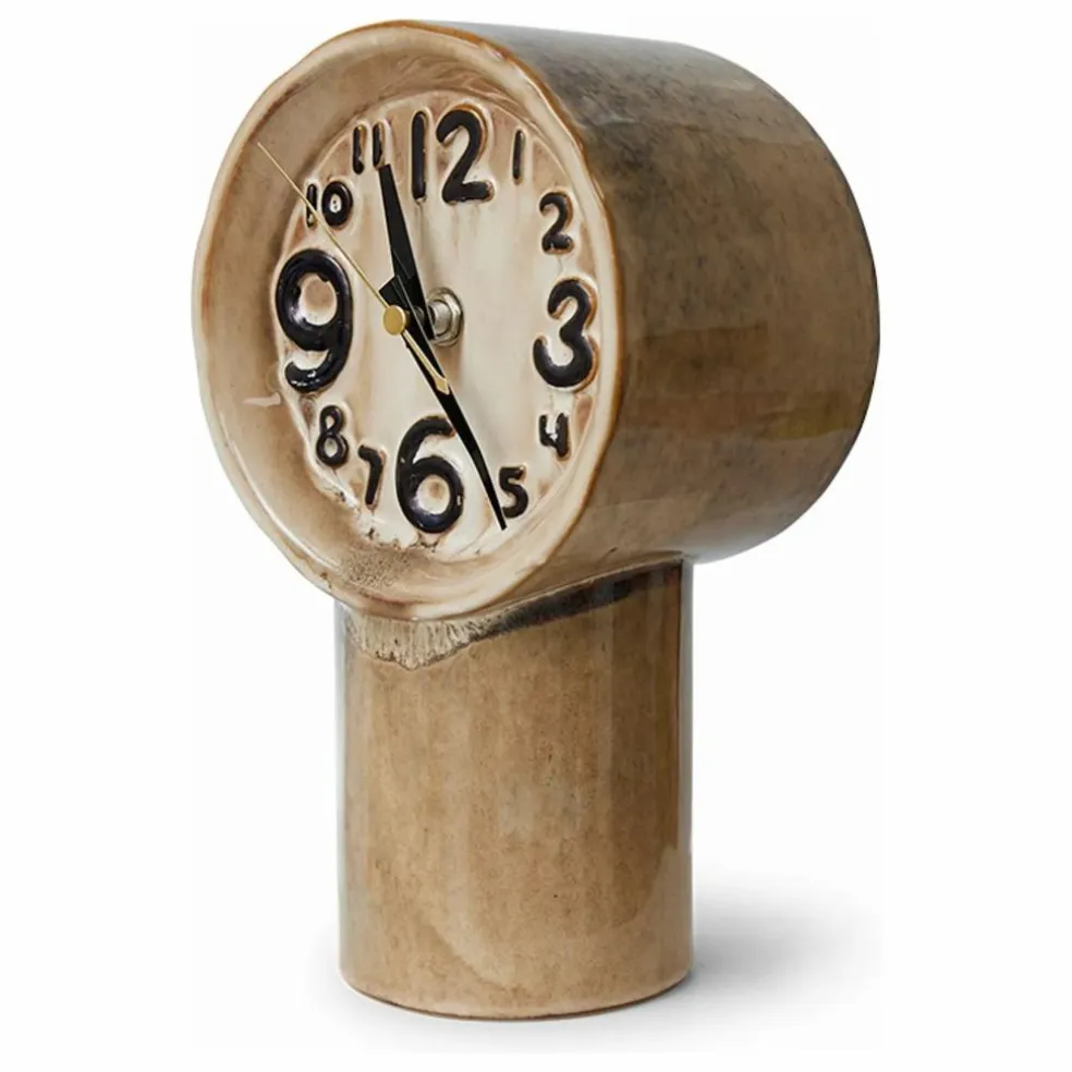 Horloge en céramique Retro | Crème