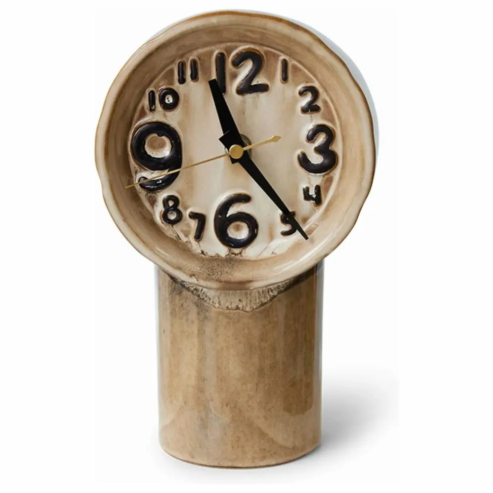 Horloge en céramique Retro | Crème