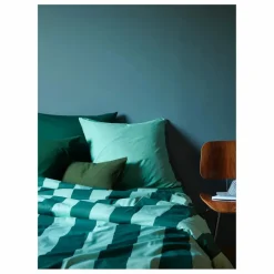 Housse de couette à rayures Malo | Bleu turquoise