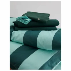 Housse de couette à rayures Malo | Bleu turquoise