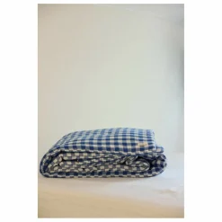 Housse de couette en lin lavé Vichy | Bleu