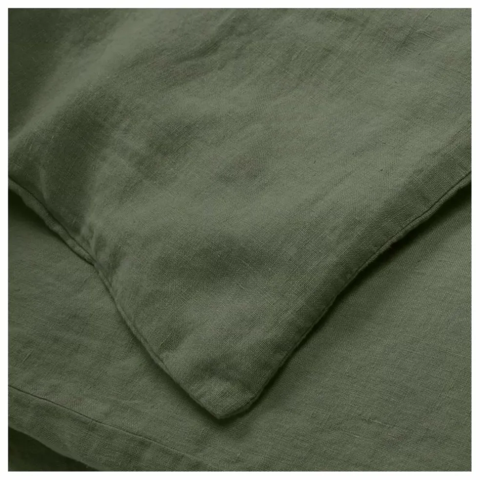 Housse de couette en lin lavé | Vert kaki