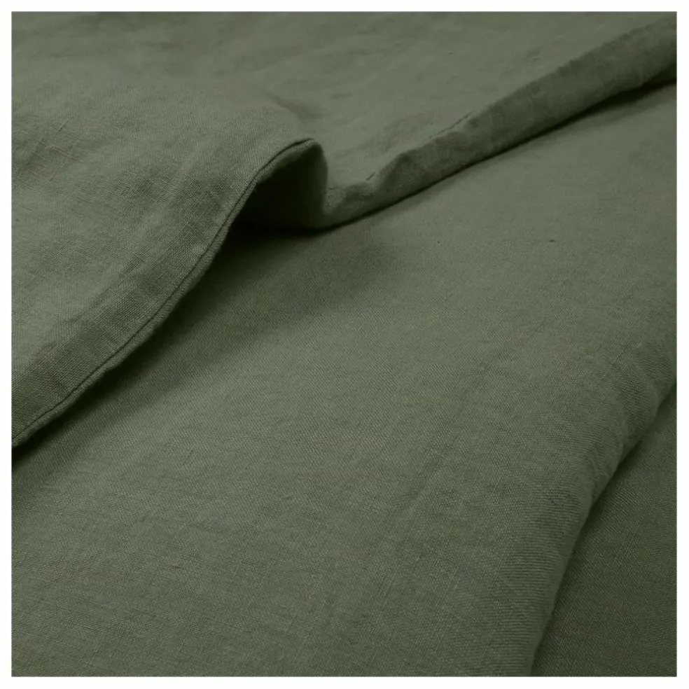 Housse de couette en lin lavé | Vert kaki