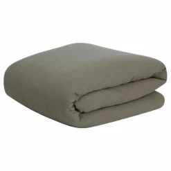 Housse de couette Géranium en mousseline de coton | Vert kaki
