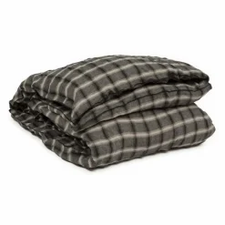 Housse de couette Highlands en lin lavé | Gris foncé