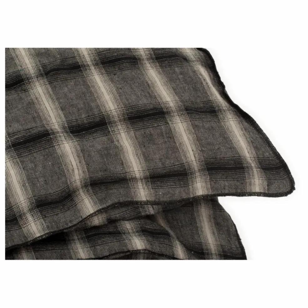 Housse de couette Highlands en lin lavé | Gris foncé