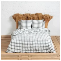 Housse de couette Highlands en lin lavé | Blanc