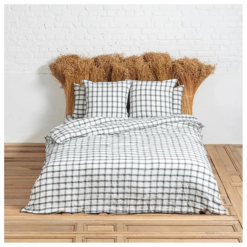Housse de couette Highlands en lin lavé | Blanc