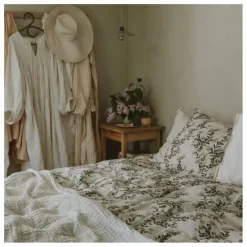 Housse de couette Honeysuckle en mousseline de coton | Ecru