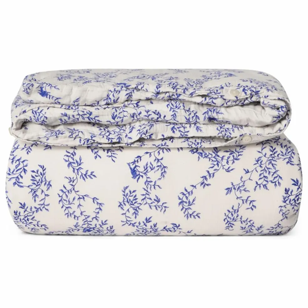 Housse de couette Jardim en mousseline de coton | Cobalt
